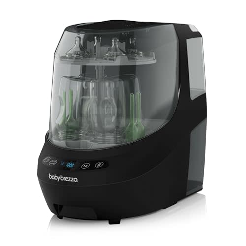 Baby Brezza Bottle Washer Pro - Baby Bottle Washer, Sterilizer + Dryer - All in One Machine Cleans Baby Essentials like Bottles + Pump Parts  Appliance to Replace Bottle Brushes & Drying Racks, Black