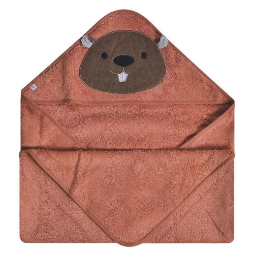 Perlimpinpin Hooded Toddler Towel, 0-2 years, Beaver