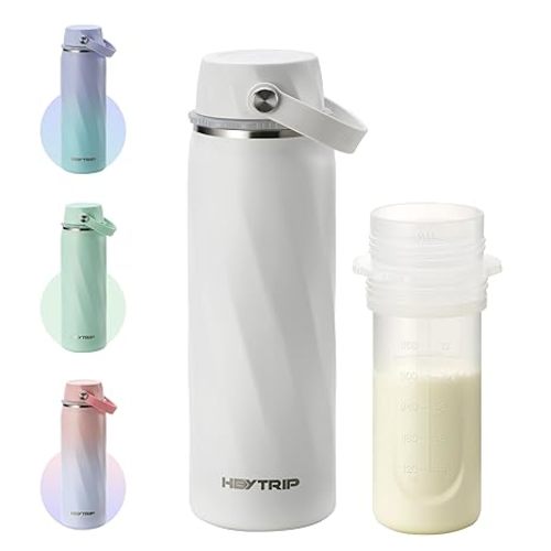 HEYTRIP Breastmilk Cooler Bottle, 20oz Portable Breast Milk Chiller Storage, Stainless Steel Reusable Breastfeeding Essentials for Baby, 36+ Hours Cooling For Travel & Outdoor, TSA Approved, Green