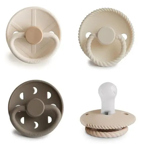 FRIGG SilkySoft Silicone Baby Pacifier 4-Pack Crystal Sparkle | Made in Denmark | BPA-Free (0-6 Months)