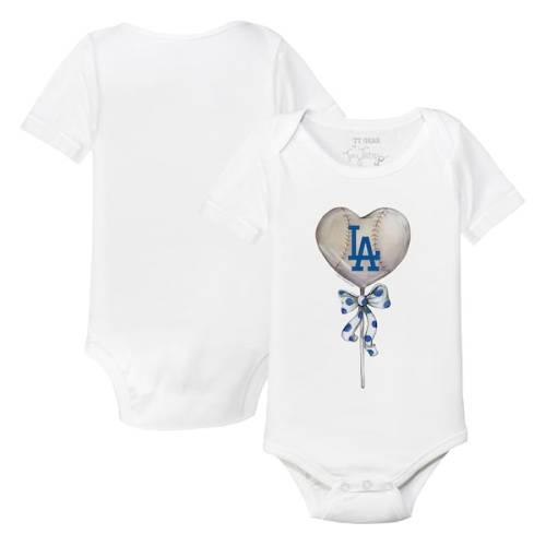 Infant Los Angeles Dodgers Tiny Turnip White Heart Lolly Bodysuit