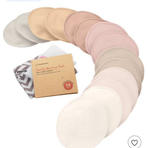 KeaBabies 14pk Washable Nursing Pads, Organic Reusable Breast Pads for Breastfeeding, Nipple Pads, Breastfeeding Essentials
