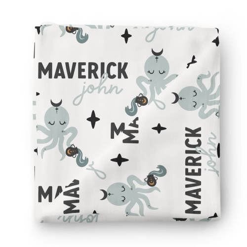 Zodiac Sign Personalized Baby Name Swaddle Blanket | Aquarius