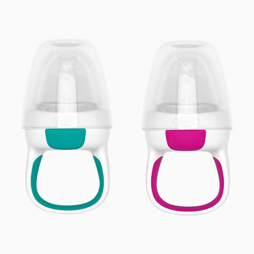 Silicone Self Feeder - Pink/Teal