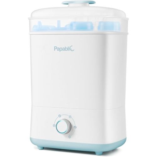 Papablic Baby Bottle Sterilizer and Dryer, Esterilizador De Biberones, Electric Steam Sterilizer for Baby Bottles, Pacifiers, and Pump Parts, Large Capacity 10 Bottle, Fast Sanitizes and Dries Bottles
