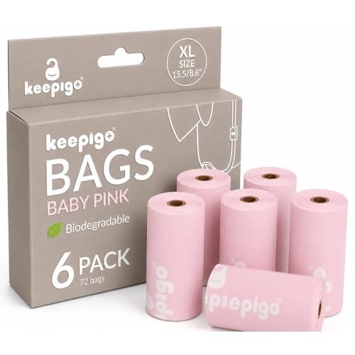 Compostable Disposable Diaper Bags | 6 Rolls, 72 Leak-Proof, XL Biodegradable Baby Poop Bags | Eco-Friendly Diaper Trash Bags for Home, Travel, Pet Waste | Odor-Free Essentials for Newborns,