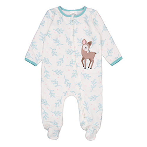 Koala Baby Girls' Footed Pajama with Deer Appliqué