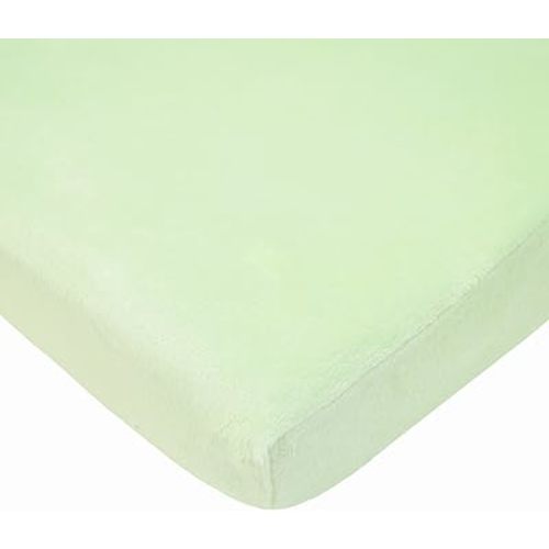 American Baby Company Heavenly Soft Chenille Fitted Mini Crib Sheet 24" x 38", Warm and Cozy Chenille Portable Sheet, Celery, for Boys and Girls, Fits Most Pack N Play Mattresses