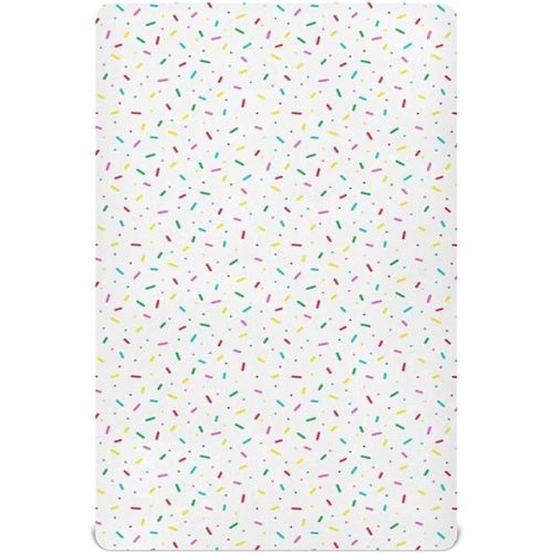 Baby Crib Sheet Sprinkles Candy Crib Mattress for Boys and Girls Playard Sheet Soft Breathable Fitted Baby Mattress Cover 52x28in