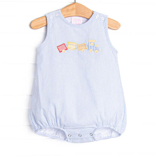 Little Steam Engine Applique Bubble, Blue – Stitchy Fish