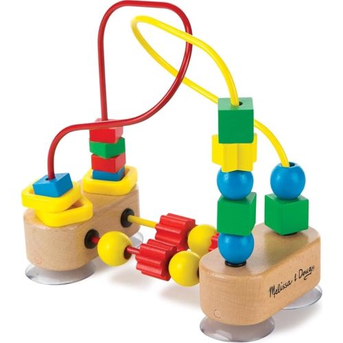 Melissa & Doug First Bead Maze - Wooden Educational Baby Toy with Suction Cups, for Floor, High Chair or Toddler Table, Toddler Toys for Girls & Boys Ages 1+