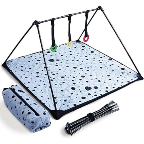 Travel Baby Play Mat for Babies 0-6 Months, Baby Play Mat, Newborn Travel Essentials, Tummy Time for Floor, Portable, Dots Pattern