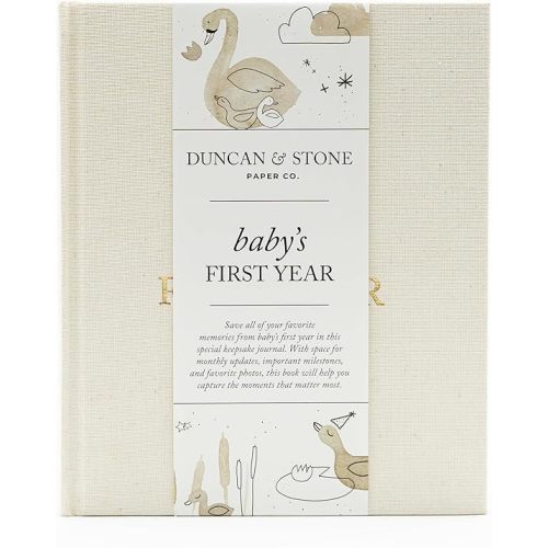 Baby Book Keepsake - Linen Baby Memory Book To Record Milestones, Photos, Ultrasounds & More (Dusty Rose, 112 Pages)