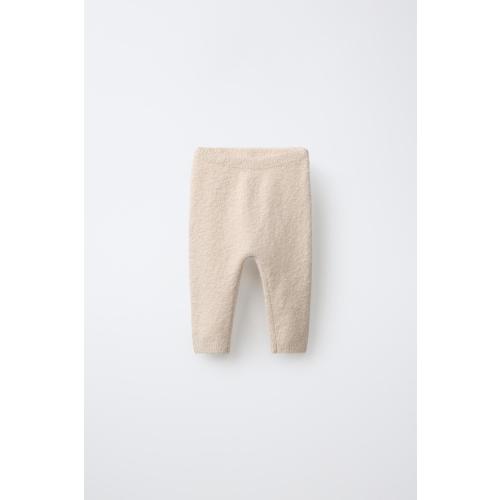 EMBROIDERED BEAR KNIT PANTS - Light beige | ZARA United States