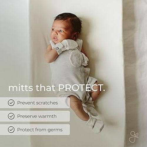 Goumi Baby Mitts, Anti-Scratch Newborn Mittens, Organic Soft Stay-On Mitts, Prevents Scratching (0-3 Months, Rose) at Amazon Men’s Clothing store