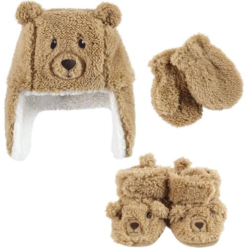 Hudson Baby Trapper Hat, Mitten and Bootie Set
