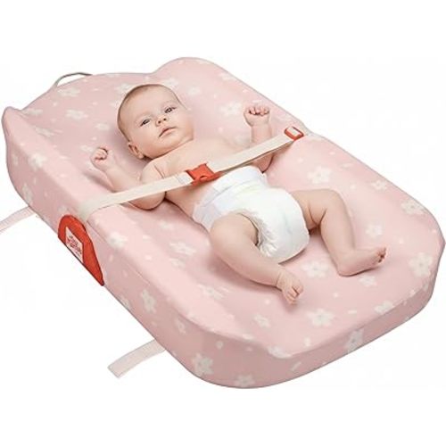 Tiny Marvels Baby Changing Pad with Cover, Waterproof Diaper Changing Pad with Non-Slip Base, Soft Contoured Changing Pad for Dresser, Nursery & Travel