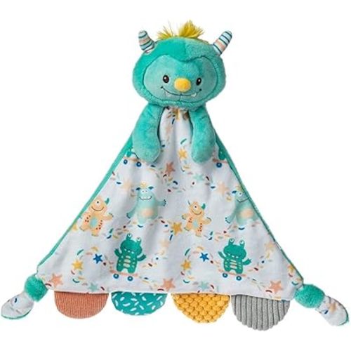 Mary Meyer Lovey Baby & Toddler Stuffed Animal Activity Blanket Plush Soft Snuggle Toy, 12-Inches, Mookie Monster