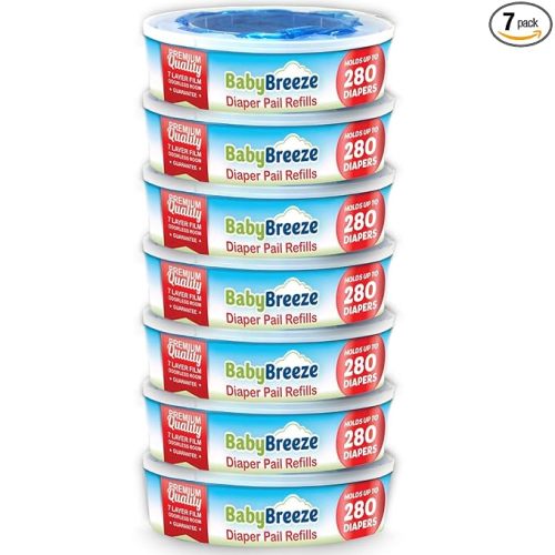 Diaper Pail Refill Bags Compatible with Playtex Diaper Genie- 1960 Count (7 Sets of 1 Pack) – by BabyBreeze