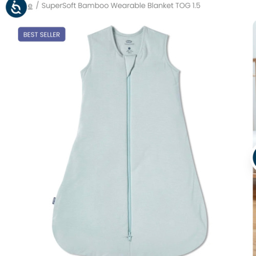 1.5 TOG supersoft bamboo wearable blanket, double zipper sleeping bag with weighted feel - green