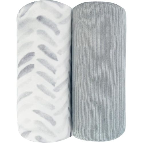 Jersey Swaddle Blanket, Ultra Soft Stretchy Receiving Blanket, Newborn Swaddle Wrap for Boys & Girls, 40 x 30 inches, 2 Pcs