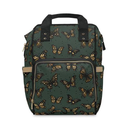 Butterfly Diaper Bag | Diaper Backpack | Cottagecore Diaper Bag | Green Diaper Bag | Celestial Diaper Bag