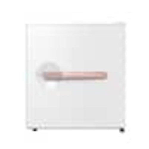 Frigidaire 1.6cu. ft. Retro Bar Mini Refrigerator in White With Side Bottle Opener And Rose Gold Handle EFR197-RGWHITE-6COM