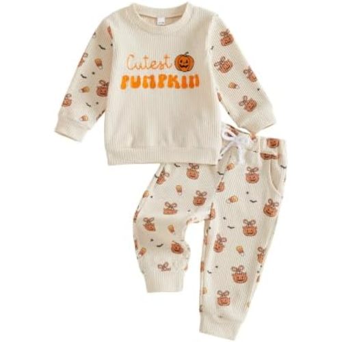 MERSARIPHY Toddler Baby Halloween Outfit Girl Boy Pumpkin Boo Clothes Set