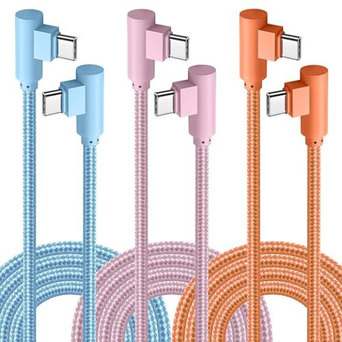 USB C Cable 10FT, 60W Fast Charging 90 Degree USB C 3-Pack