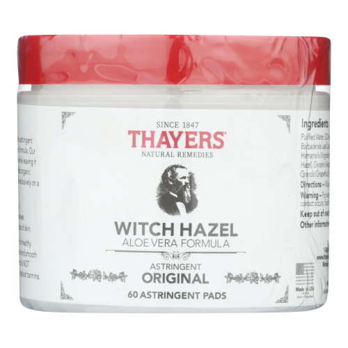 Thayers Witch Hazel Aloe Vera Formula Original 60 Pads