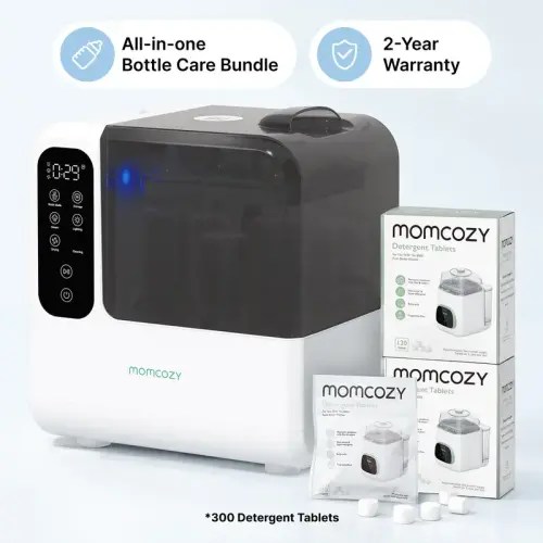 Momcozy DeepClean D8 Bottle Washer, Sterilizer & Dryer - with 300 Detergent Tablets, Precision Cleaning | 8 Bottles Capacity, Rotary Jets for Hard-to-Reach Pump Parts, TargetWash Tech for Complex Feeding Accessories, Self-Clean - TikTok Shop