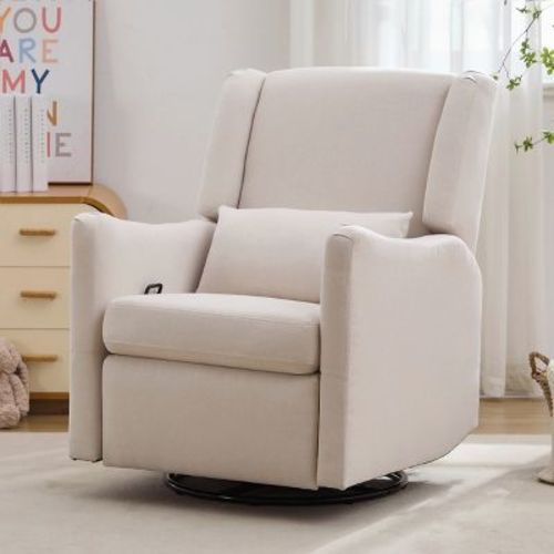 Wingback Recliner Chair Gliding Recliner Rocking Nursery Chair Accent Chair -ModernLuxe