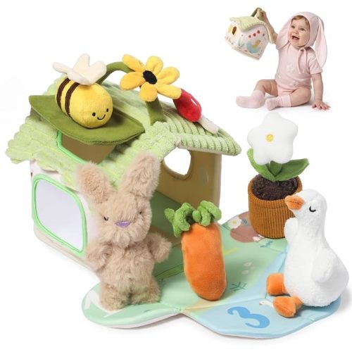 Baby Sensory Cottage Playset Montessori Toys Travel for Infants, Baby Gifts for Boys 1 Year Girls
