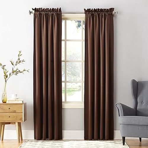 Sun Zero Barrow Energy Efficient Rod Pocket Curtain Panel Pair 54" x 84"