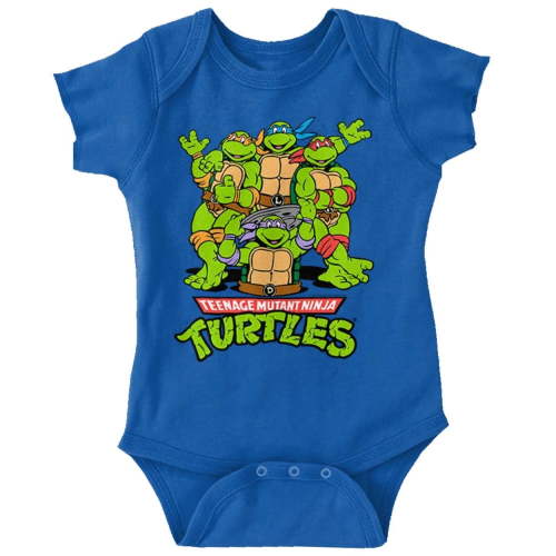 Teenage Mutant Ninja Turtle Gang Romper Boys or Girls Infant Baby Brisco Brands NB