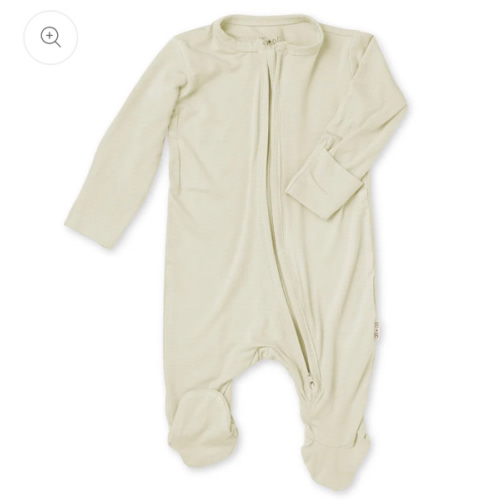 Baby Footie 2-Way Zipper – Bamboo Lounge Wear (Sage) – Ali+Oli