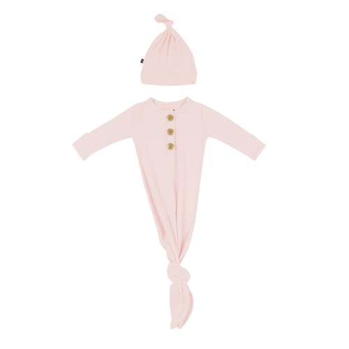 Knotted Gown with Hat Set in Blush | Kyte Baby