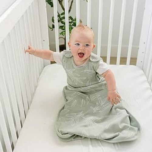 Woolino Merino Wool Ultimate Baby Sleep Sack - 4 Season Baby Wearable Blanket - Two-Way Zipper Adjustable Sleeping Bag for Babies and Toddlers - Universal Size (2-24 Months) - Sage