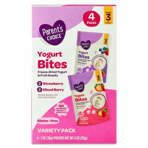 Parent’s Choice Stage 3 Toddler Yogurt Bites, Variety Pack, 4 oz Pouch