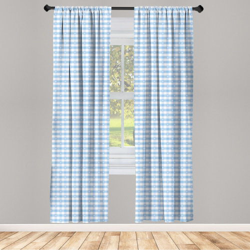 East Urban Home Checkered Semi-Sheer Rod Pocket Curtain Panels & Reviews | Wayfair