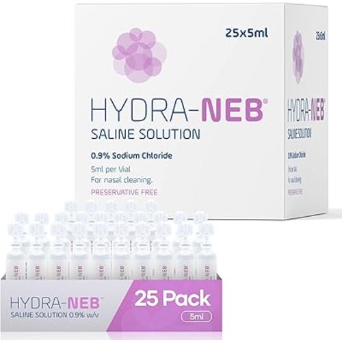 0.9% Saline Solution for Nasal Irrigation & Moisturizing of The Airways - Sodium Chloride Nose Cleanse Adults and All Ages (50 ml)