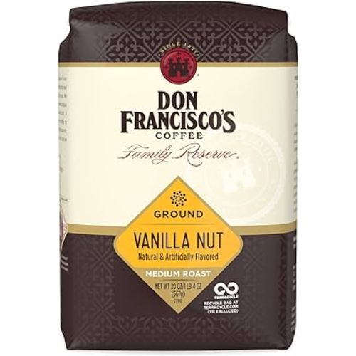 Don Francisco's Vanilla Nut Ground Coffee, Medium Roast – 100% Arabica, Flavored Coffee, 20 oz Bag