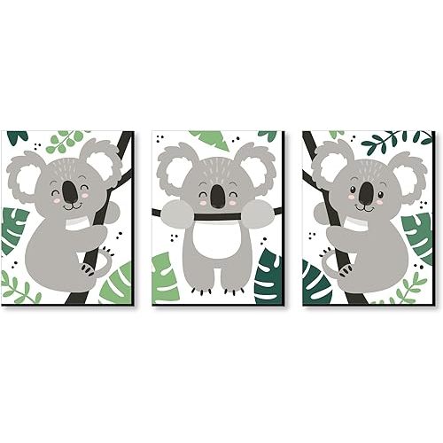 Big Dot of Happiness Koala Cutie - Bear Nursery Wall Art and Kids Room Decor - 7.5 x 10 inches - Set of 3 Prints