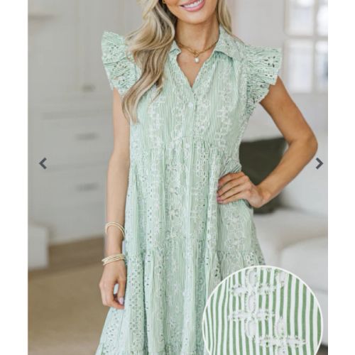 NURSING COLLECTION: Cradled In Comfort Olive Striped Dress