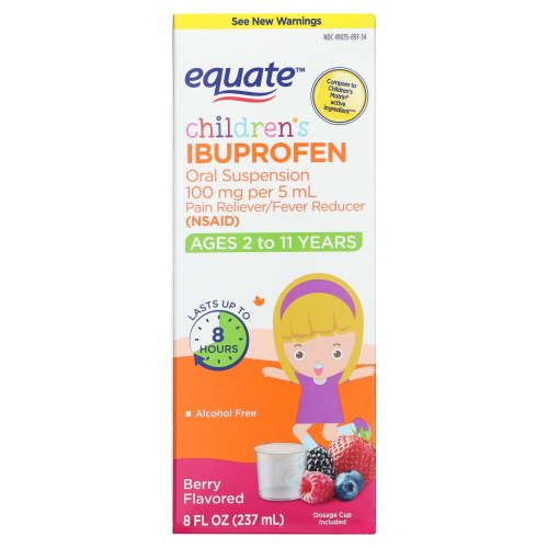 Equate Children's Pain Reliever/Fever Reducer Ibuprofen Oral Suspension, Berry Flavor, 100 mg, 8 fl oz HSA/FSA Eligible