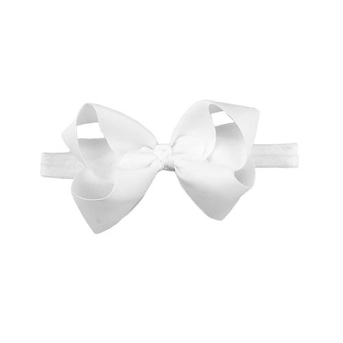 RuffleButts Girls White Bow Headband - One Size