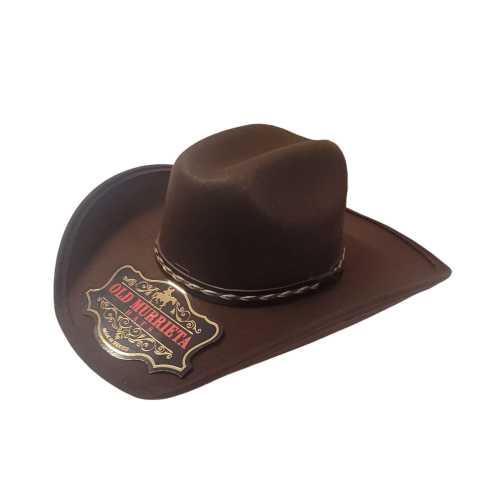 Brown cowboy hat for newborns 1 to 3 years old with short brim