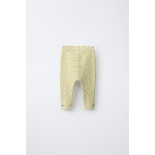 EMBROIDERED LACE KNIT PANTS - Light green | ZARA United States
