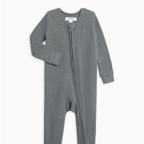 Lane Waffle Knit Zipper Sleeper | Triangle; Size NB