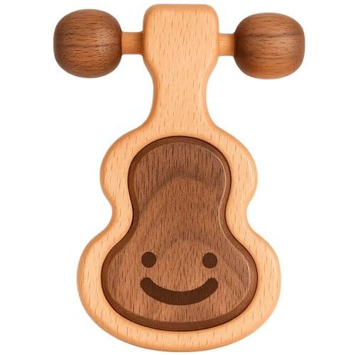 Wooden Montessori Sensory Baby Toy for 0-12 Month - Natural Wood Baby Teether & Rattle - Handcrafted Organic Teething Toy - CPSIA Certified Safe BPA Free No Paint No Plastic - Baby Boy Girl Gift